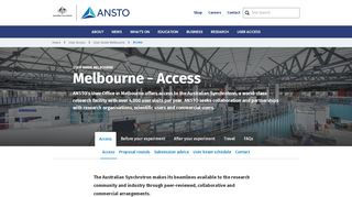 
                            4. Melbourne Research Facilities | Access to the Synchrotron ...