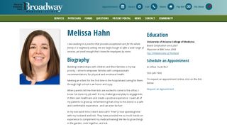 
                            7. Melissa Hahn - Broadway Medical Clinic