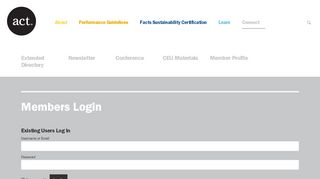 
                            2. Member Login | ACT: Association for Contract Textiles