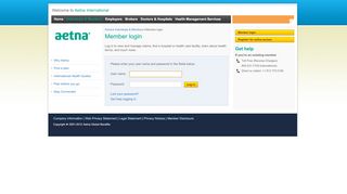 
                            8. Member login - Aetna International