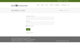 
                            9. Member Login | GreenWood Investors