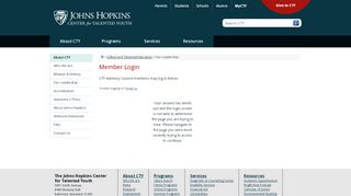 
                            2. Member Login | Johns Hopkins Center for Talented Youth