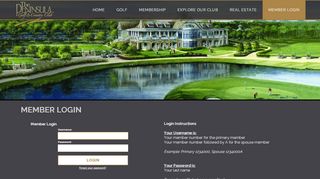 
                            4. Member Login - Peninsula Golf & Country Club