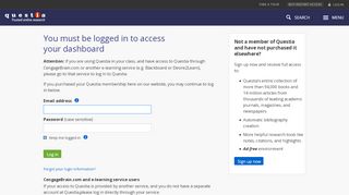 
                            1. Member Login | Questia, Your Online Research Library