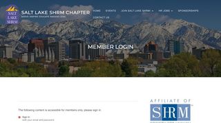 
                            8. Member Login – Salt Lake SHRM Chapter