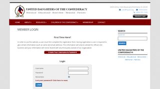 
                            8. Member Login | United Daughters of the Confederacy
