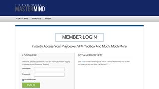 
                            9. MEMBER LOGIN — Virtual Fitness Mastermind