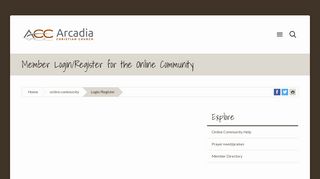 
                            9. Member Login/Register for the Online ... - Arcadia Christian Church