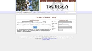 
                            3. Member Lookup - Tau Beta Pi