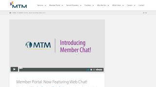 
                            7. Member Portal: Now Featuring Web Chat Capability! - MTM, Inc.