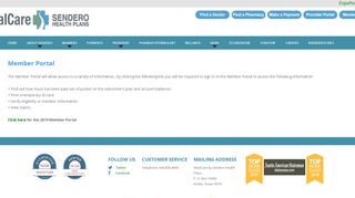 
                            2. Member Portal - Sendero Health Plans