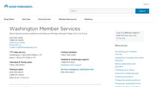 
                            2. Member Services | Kaiser Permanente Washington
