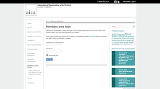 
                            4. Members area login - AICA