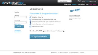 
                            3. Members area to upload images - directupload.net