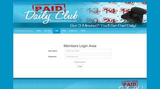 
                            4. Members Login Area - Paid Daily Club