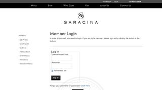 
                            2. Members - Login - Saracina Vineyards