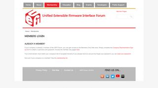 
                            9. Members Login | Unified Extensible Firmware Interface Forum