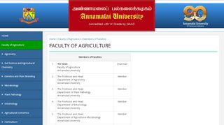 
                            2. Members of Faculty - Annamalai University