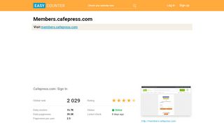 
                            9. Members.cafepress.com: Cafepress.com: Sign In - Easy Counter