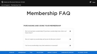 
                            4. Membership FAQ | American Museum of Natural History