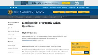 
                            4. Membership: Frequently Asked Questions - American Legion