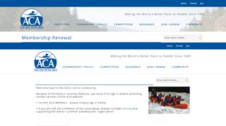 
                            4. Membership Renewal - American Canoe Association