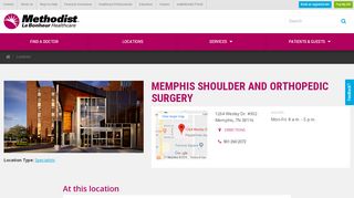 
                            8. Memphis Shoulder and Orthopedic Surgery - Methodist Le Bonheur ...