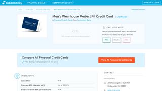 
                            8. Men's Wearhouse Perfect Fit Credit Card Personal Credit ...