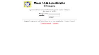 
                            3. Mensa F.F.G. Leopoldshöhe - Onlinezugang - Liebigmensa