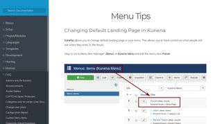 
                            2. Menu Tips | Kunena Documentation