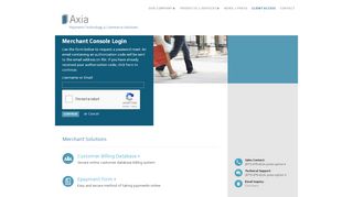 
                            4. Merchant Console Login - Axia Gateway - Axia Payments