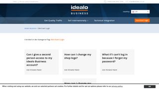 
                            2. Merchant Login - idealo Business