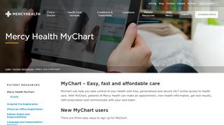 
                            8. Mercy Health MyChart | Patient Resources | Mercy Health