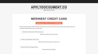 
                            5. meriwest credit card | Applydocoument.co