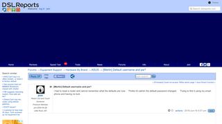 
                            5. [Merlin] Default username and pw? - ASUS | DSLReports Forums