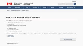 
                            4. MERX — Canadian Public Tenders - Canada Business