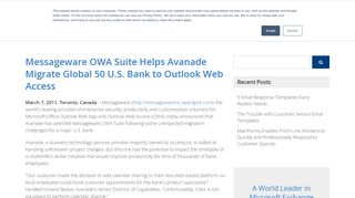 
                            7. Messageware OWA Suite Helps Avanade Migrate Global 50 ...