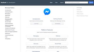 
                            2. Messenger Platform - Facebook for Developers