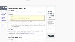 
                            7. <META> tag - The Web Robots Pages