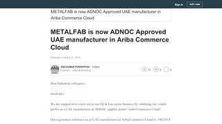 
                            5. METALFAB is now ADNOC Approved UAE manufacturer in Ariba ...