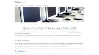 
                            4. methods for accessing the BytePro Enterprise database - Byte Software