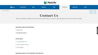 
                            4. MetLife FEDVIP Dental Plan | Contact Us