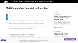 
                            9. MetLife launches financial wellness tool | Employee Benefit News