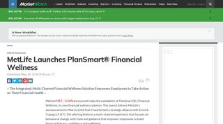 
                            6. MetLife Launches PlanSmart® Financial Wellness - MarketWatch