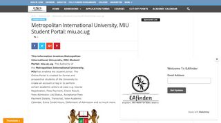 
                            11. Metropolitan International University, MIU Student Portal: miu.ac.ug ...