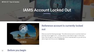 
                            6. MFSS ICT Tips & Guides - IAMS account LOCKED OUT - Google Sites