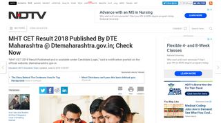 
                            11. MHT CET Result: DTE Maharashtra Declares @ Dtemaharashtra ...