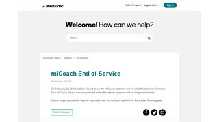 
                            2. miCoach End of Service – Runtastic Help