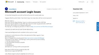 
                            1. Microsoft account Login Issues - Microsoft …