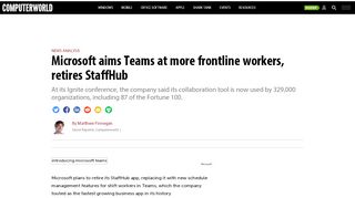 
                            7. Microsoft aims Teams at more frontline workers, retires StaffHub ...